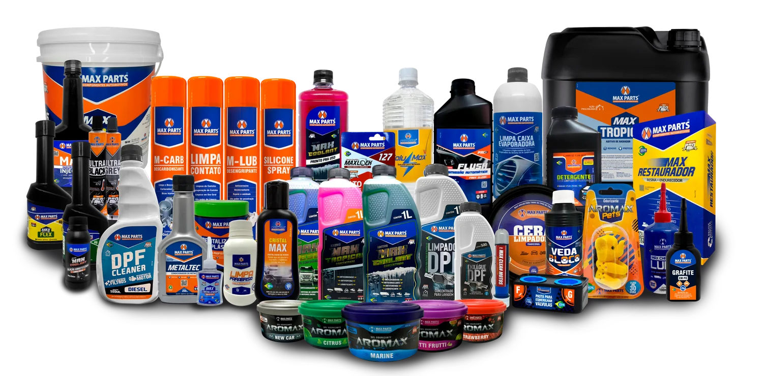 Linha de produtos MaxParts: aditivos, lubrificantes, limpeza e cuidados automotivos
